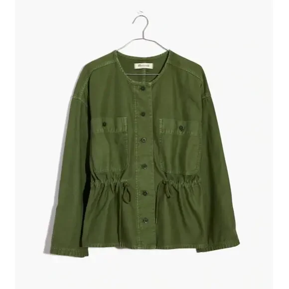 Madewell Claremont Drawstring Army Green Jacket - Picture 2 of 8